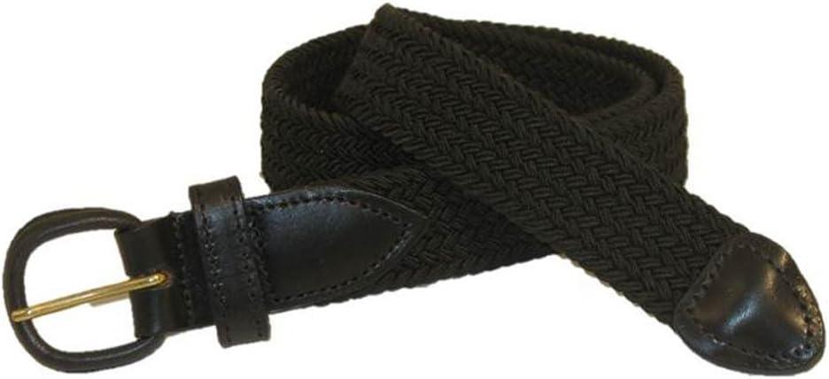 Thomas Bates Miami Braided Elastic Belt (S (30-32), Black)