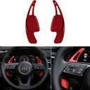 Steering Wheel Paddle Shifter Extensions Fit for Audi A4 2017-2019 A3 S3 2017-2020 A5 S4 S5 2018-2019 Q5 SQ5 2018-2021 Q7 2017-2021 Q8 2019-2021 SQ7 SQ8 2020-2021 TT 2016-2021 TTS 2016-2020 (Red)
