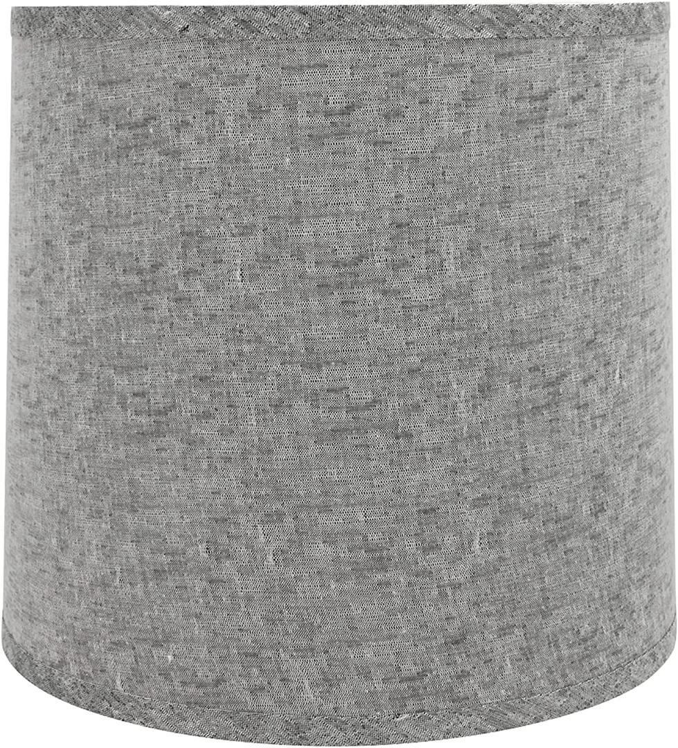 Aspen Creative 32502A Transitional Drum (Cylinder) Shaped Spider Construction Lamp Shade in Grey, 13" wide (12" x 13" x 12")