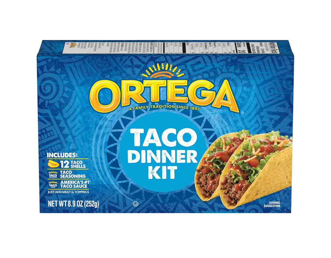 Ortega Yellow Corn Taco Dinner Kit, 12 Count (Pack of 6)