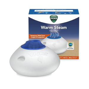 Vicks Warm Steam Vaporizer, Small to Medium Rooms, 1.5 Gallon Tank – Warm Mist Humidifier for Baby and Kids Rooms with Night Light, Works with Vicks VapoPads and VapoSteam