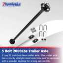 Trailer Axle 2000 lbs Axle Beam 5 Lug