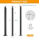 2 x 2 Pack 36inch Cable Railing Post Adjustable Angle Cable End Post Stainless Steel Deck Railing Post, Black