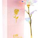 Gifts for Women Mom Birthday Gifts Galaxy Rose Glass Flowers Forever Eternal Roses Artificial Flowers Mothers D Gifts for Grandma Wife Daughter Sister Kids (Colorful)
