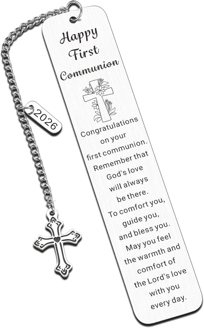 First Communion Gifts for Girls First Communion Gifts for Boys Women Men 1st Holy Communion Bookmark Baptism Confirmation Gifts for Teen Christian Religious Easter Gifts for Kid Easter Basket Stuffers