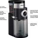 KRUPS Precision Burr Coffee Grinder: 12 Settings, 8 oz Capacity for Drip, French Press, Espresso, Pour Over, Cold Brew - Stainless Steel, 110W, Auto-Stop, Easy Clean - Coffee Grinders for Home Use