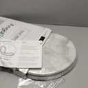 Angol Shiold Elongated Marble Toilet Seat with Zinc Alloy Hinges, Easy to Install and Clean, Anti-pinch (Gray) (Elongated-18.5)