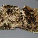 Velvet Floral Print Throw Pillow Covers Set of 2, Superior Soft Decorative Pillow Cases with Luxurious Silky Textured Vintage Cushion Covers for Home Decor Couch Sofa Bed (Champagne, 18x18)