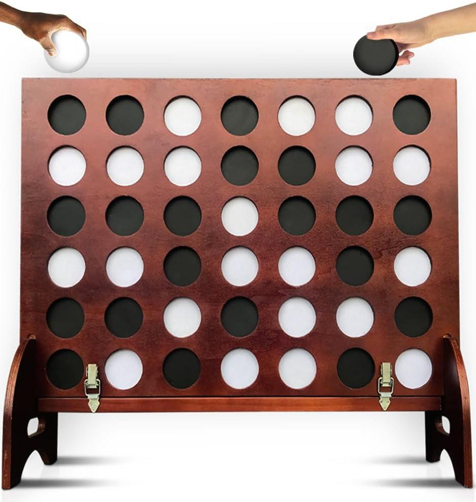 Swooc Games - Giant Four in a Row (All Weather) with Carrying Case & 60% Quieter Design - Giant Connect Game Outdoor for Adults and Family - 4 in a Row Life Size Yard Games for Kids and Adults, 3ft x 2ft