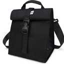SUNNY BIRD Insulated Lunch Bag Rolltop Lunch Box for Women, Men, Adults and Teens (Black)