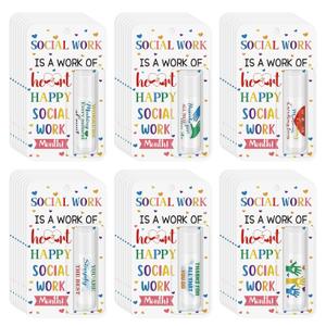 Leelosp 48 Pcs Social Worker Gifts Social Work Month Appreciation Lip Balms Moisturizing Bulk Society Worker Thank You Gifts for Women Men Volunteer Staff Team Coworker Grad Retirement Birthday