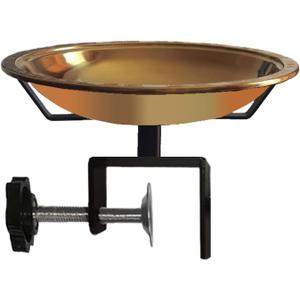 Bird Bath Deck Mounted with 11.8" W x 2.5" H Bowl Balcony Railing Birdbaths, Bird Bath Fence Clamp Detachable