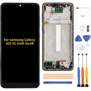 A-MIND for Samsung Galaxy A33 5G A336 LCD Screen Replacement [incell No Fingerprint] A336B A336E A336M A3360 LCD Display Touch Screen Digitizer Full Assembly Repair Kits,with Tools
