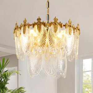 Antique Chandeliers 2-Layer Crystal Glass Chandelier, 4-Lights Round Pendant Light 17.71" Brushed Brass Gold Adjustable Height, Applicable to Dining Room, Bedroom, Living Room, Foyer, Kitchen Island Antique Chandeliers 2-Layer Crystal Glass Chandelier, 4-Lights Round Pendant Light 17.71" Brushed Brass Gold Adjustable Height, Applicable to Dining Room, Bedroom, Living Room, Foyer, Kitchen Island