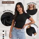 GAYHAY Shirts for Women - Slim Fit Short Sleeve Crop Top Crew Neck Casual Basic Tees Spring Summer Fashion Clothing 2026 (M)