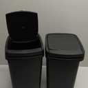 CEROELDA 3 Pack Slim Bathroom Trash Can, 10L/2.6 Gal with Press Top and Pop-up Lid, Plastic Wastebasket for Toilet, Office, Bedroom (Black)