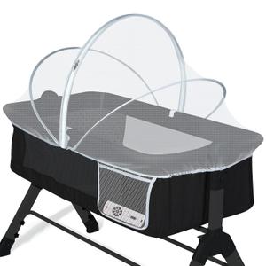 Orzbow Bassinet Cover with Two-Way Zippers & Storage Bag, Bassine Mosquito Net Cover for Bedside Sleeper to Keep Cats Out - Infant from Mosquito Bites and Falling Protection, White