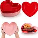 10 Pcs 8.5 Inch Red Heart Plates Valentines Day Plates Heart Shaped Plates Dessert Bowls Appetizer Plates Salad Bowls for Valentines Day Party Supplies 