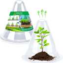 【10 Pieces】 Garden Cloches for Plants, Large Plant Covers Plant Protectors Transparent Bell Jar Cloches to Protect Plants from Birds, Slugs, Frost, Freeze Weather, 10.6" D x 9.5" H, Transparent