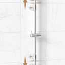 KES All Metal Shower Slide Bar 30-Inch (Non-Plastic) with Adjustable Shower Head Holder, 18/8 Stainless Steel Shower Slide Bar with Adjustable Bracket Cover Existing Holes, Polished Steel, F210S78-PS
