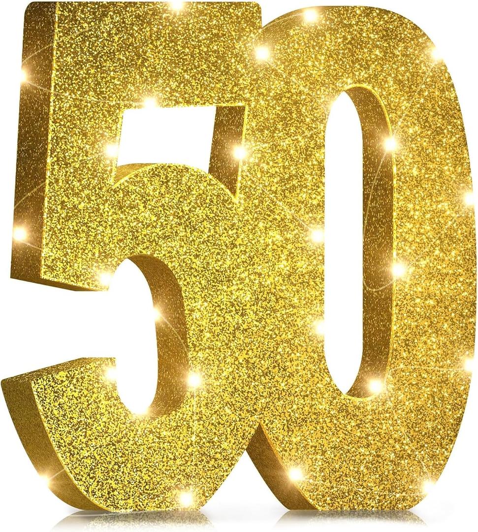 ToCome 50th Birthday Party Decorations 12x12 Inch Anniversary 50th Centerpiece Table Decorations