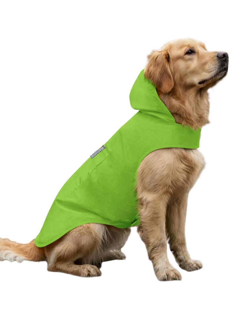 Dog Raincoat Reflective Adjustable Hooded Pet Rain Jacket Poncho with Leash Hole for Dogs S-5XL