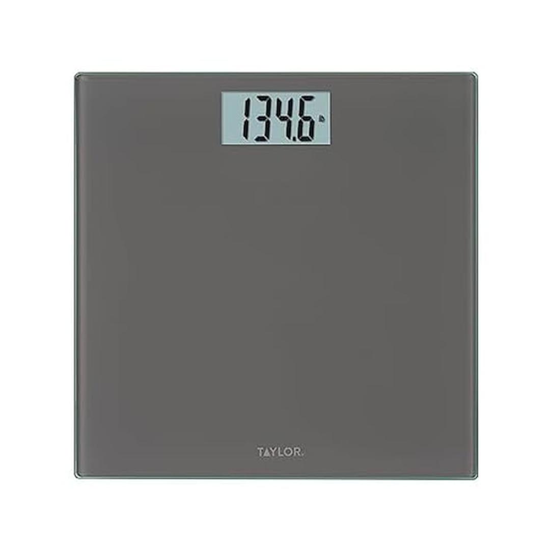 Taylor Digital Scales for Body Weight, Highly Accurate 400 LB Capacity, Auto On and Off Scale, 11.8 x 11.8 Inches, Charcoal Grey