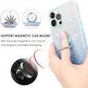 Compatible with iPhone 14 Pro Case,Magnetic Car Mount Supported Slim Thin Glitter Sparkle with 360 Ring Holder Kickstand Protective Phone Cover for iPhone 14 Pro 6.1", Gradient Blue
