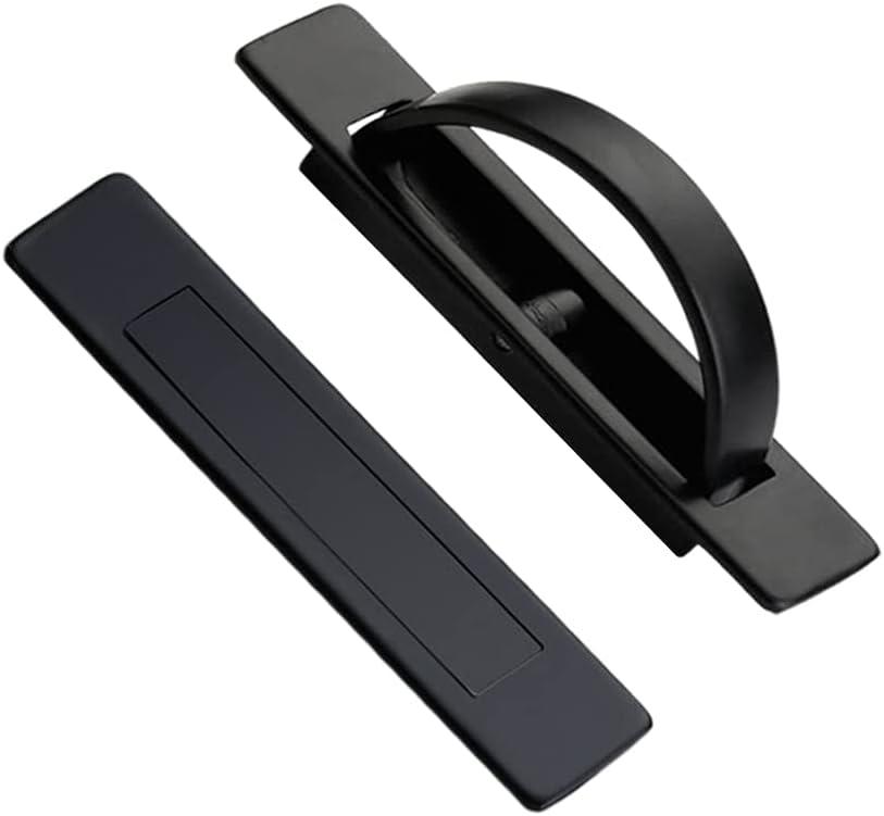 2 Pcs Invisible Cabinet Drawer Handle 180 Rotating Zinc Alloy Hidden Grip Concealed Door Pulls Handles Hardware for Cabinet,Tatami,Wardrobe,Drawer,Closet,Cabin (Black)