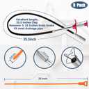 35.5inch Drain Clog Remover(1pcs), 25inch Drain Snake Hair Remover(6pcs) ＆ Cleaning Brush(2pcs), Hair Catcher Drain Auger Cleaner Tool Set For Toilet, Kitchen Sink, Bathroom Tub, Sewer, 9 Pack