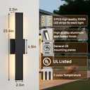 Upgraded 23.6in Modern LED Outdoor Wall Lights 3000K 4000K 5000K Dimmable Black Exterior Wall Sconce Long Outside Light fixtures for House Garage Front Door