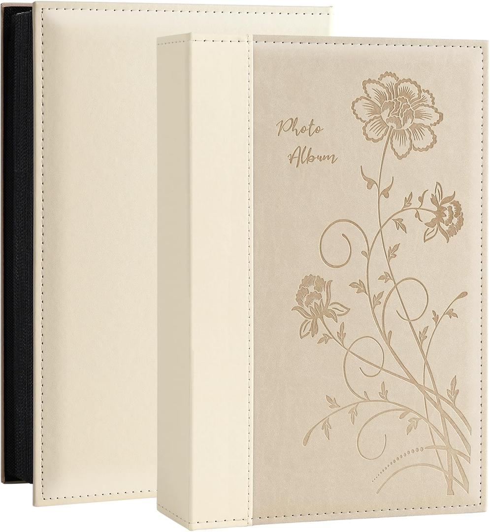 Artmag Photo Album 4x6 300 Photos, Extra Large Capacity Leather Cover Wedding Family Photo Albums Holds 300 Horizontal 4x6 Photos(Beige)