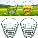 Roykaw Golf Ball Basket Bucket Container for 50 Balls,with Handle,Built to Last/Easy to Organize (Green)