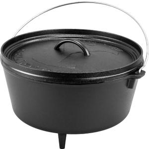 Lodge Yellowstone - 12" Deep Camp Dutch Oven, Power Y Lid, Black