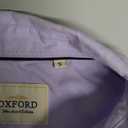 Alimens & Gentle Men's Short Sleeve Oxford Shirt Regular Fit Button Down Collar Shirts with Pocket (S, Purple)