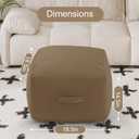 MeMoreCool Square Pouf Ottoman Foot Rest 20x20x15 Inches, Light Coffee | Khaki Light Coffee Floor Pouf Footstool, Foam Stuffed Foot Rest for Living Room Office