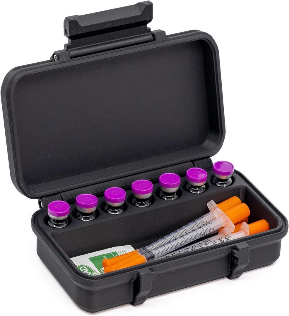 3ml Vial and Syringe Case | for Peptide Vials | Fridge and Freezer Safe for Travel and Fridge Organization