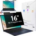Magnetic Laptop Privacy Screen 16"&16.1" for 16:9 Computer Monitor, Removable Anti Glare Protector Blue Light Filter Shield Compatible with Lenovo Hp Dell Acer Asus Thinkpad Envy Xps (16"&16.1" 16:9 Aspect, Black Privacy for Laptop)