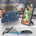 2 x for Samsung Galaxy S25 Plus Case with Screen Protector+Lanyard Wrist Strap,Magnetic Translucent Matte Rugged Slim Phone Cover Built in Invisible Kickstand [Fit for MagSafe],2025 Navy Blue