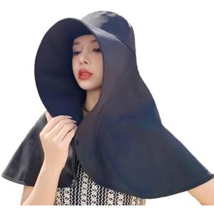 Sun Hats for Women Sun Protection Wide Brim Shawl with Neck Flap Hiking Visor Hat Outdoor Summer Beach