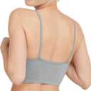 Hanes Women's String Bralette Pack, 3-Pack, Cotton Sports Bralette Bras for Women, Solid or Assorted Wireless Bras (Gray, M)