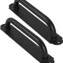 12'' Black Heavy Duty Metal Gate Handles 2 Pack, Outdoor Power Coated Modern Door Pull Hanlde for Fence Garden Patio Barn Door, Interior Closet Cabinets Door Pulls