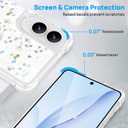 ANSHOW for Samsung Galaxy S25 Edge Case Glitter, Shockproof Samsung Galaxy S25 Edge Clear TPU Phone Case with One Screen Protector, Bling Glitters Case for Women, Silver