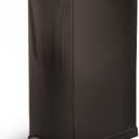 Home Zone Living 12 Gallon Slim Kitchen Trash Can with Soft Close Lid, Step Pedal, Bag Tuck Band, and Removable Liner, Stainless Steel, Black, 45 Liters