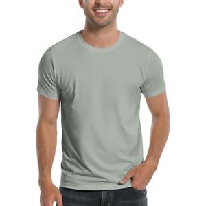 Pioneer Camp Mens Bamboo Viscose T Shirt Ultra Soft Plain Tshirts for Men Cooling Crew Neck Casual Basic Tee Shirt Undershirt (Gray)