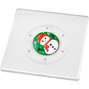 CY craft Cookie Decorating Turntable with Anti-Slip Silicone Mat,Cup Cake Sugar Icing Cookie Decorating Supplies Tools,Clear Acrylic Small Lazy Susan Turn Table,6.3 x 6.3 Inch,Square,Pack of 1