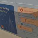 OUTREE Sensory Swing for Kids, Double Layer Therapy Hammock, Indoor Swing with 360 Swivel Hanger Kit and Adjustable Straps, Autism Sensory Product for Autism, ADHD (Blue Starry-Sky Printed)