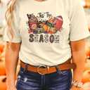 JINTING Tis The Season Shirt Women Fall T-Shirt Pumpkin Graphic Tee Football Tshirts Game Day Short Sleeve Top (XXL)