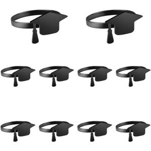 10 PCS Graduation Napkin Rings, 2026 Graduation Black Napkin Holders for Cloth Napkins Metal Napkin Holder Bulk for Graduation Party Supplies Graduation Table Decor