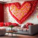 200 Pcs Heart Wall Decoration 3D Heart Stickers Glitter Paper Wall Decal for Office Bedroom Bathroom Wedding Anniversary Home Decor 4 Different Sizes(Gold and White)